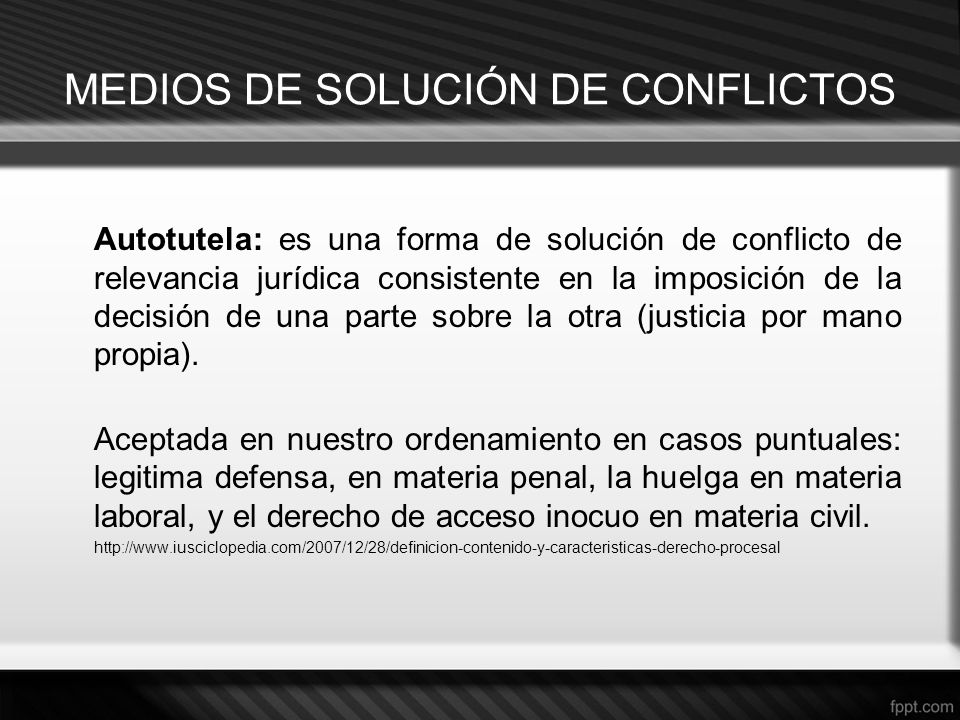 MEDIOS DE SOLUCIÓN DE CONFLICTOS