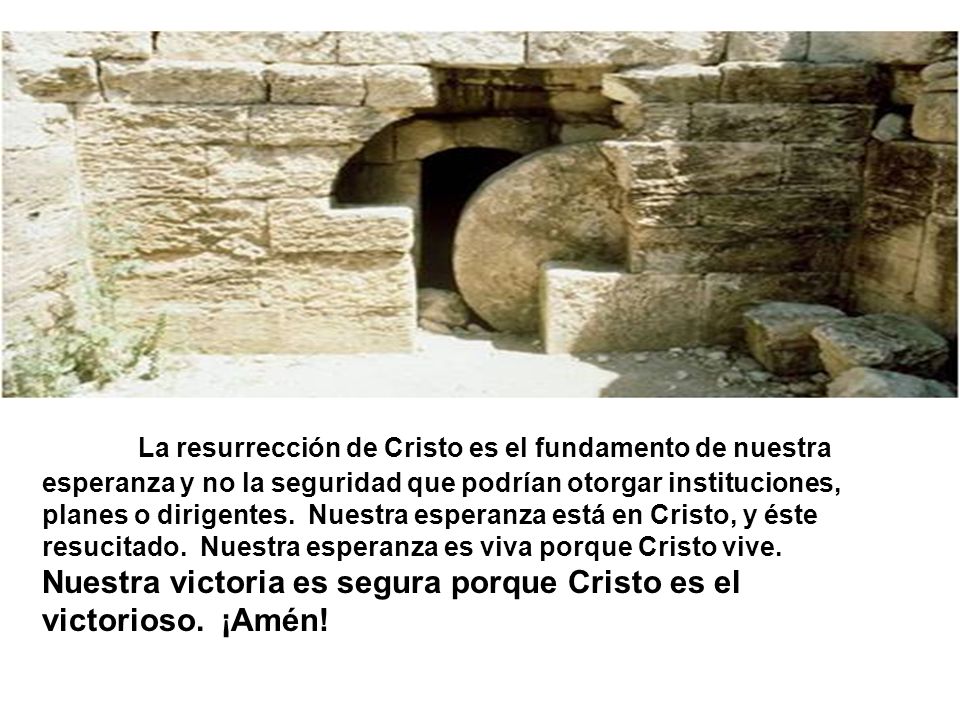 La resurrección de Cristo es el fundamento de nuestra esperanza y no la seguridad que podrían otorgar instituciones, planes o dirigentes.