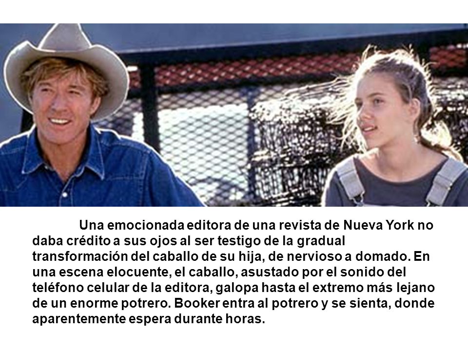 Una emocionada editora de una revista de Nueva York no daba crédito a sus ojos al ser testigo de la gradual transformación del caballo de su hija, de nervioso a domado.