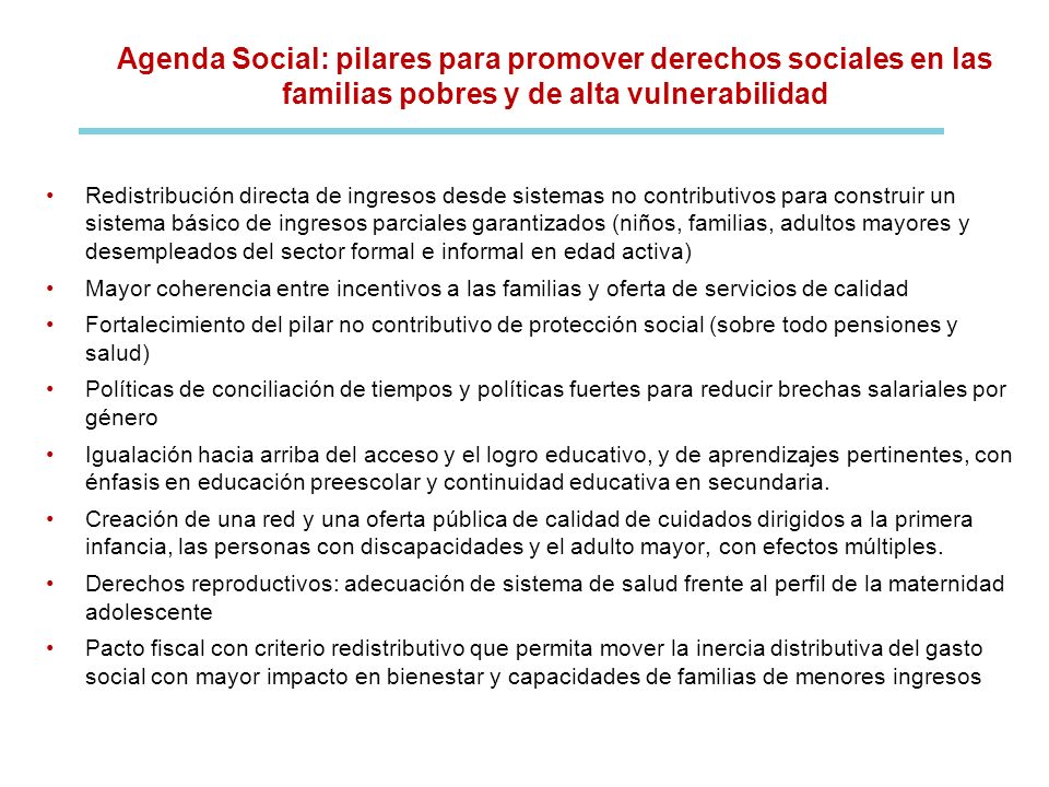 Agenda Social: pilares para promover derechos sociales en las familias pobres y de alta vulnerabilidad