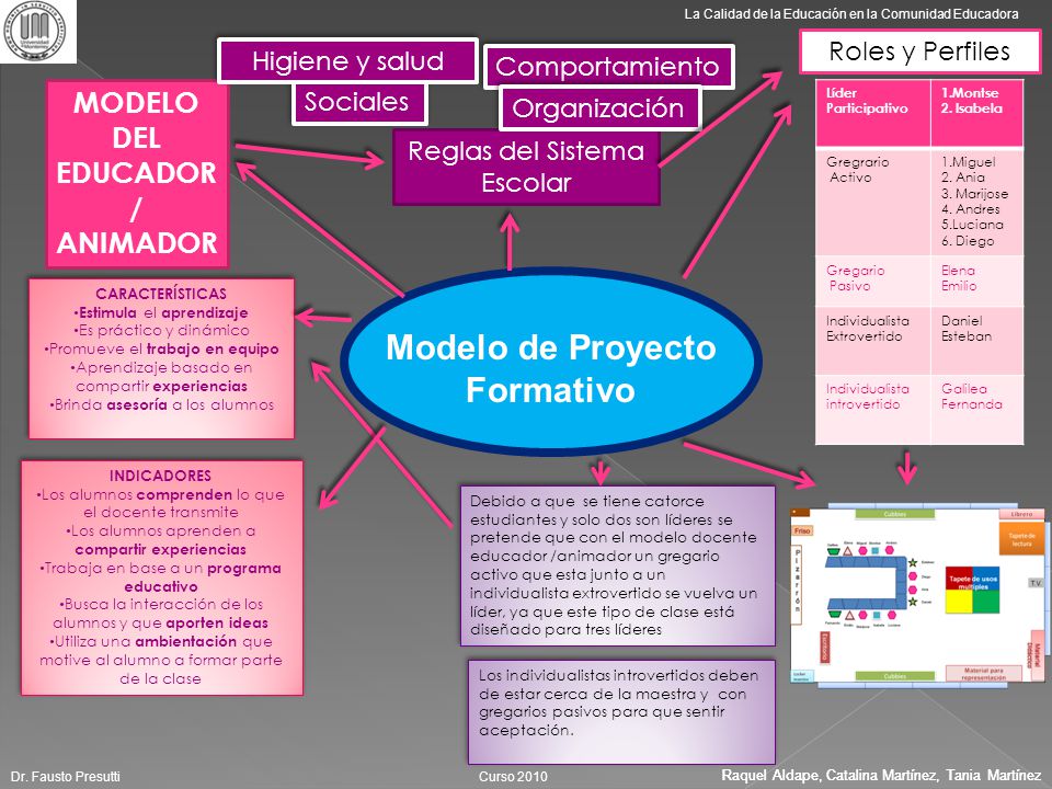 MODELO DEL EDUCADOR / ANIMADOR Modelo de Proyecto Formativo