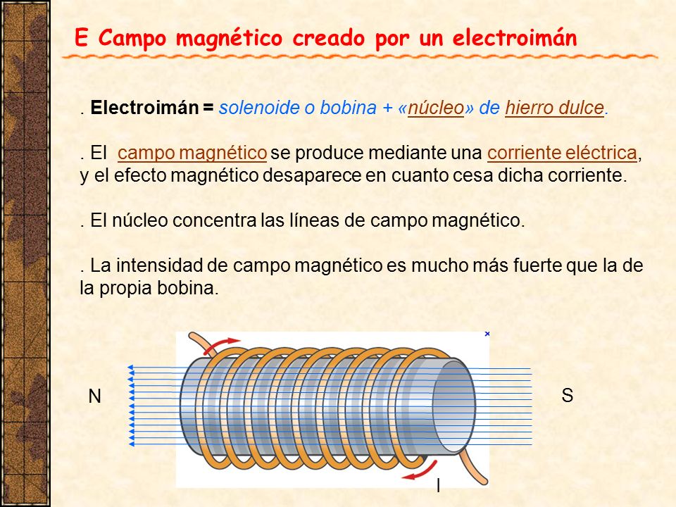 E Campo magnético creado por un electroimán