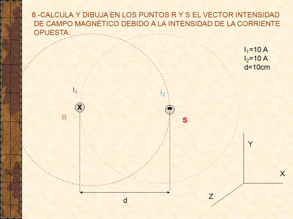 8.-CALCULA Y DIBUJA EN LOS PUNTOS R Y S EL VECTOR INTENSIDAD