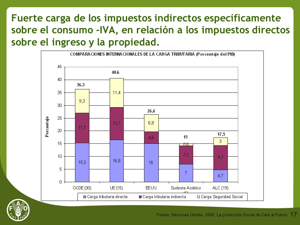 Fuente: Naciones Unidas, 2006, La protección Social de Cara al Futuro