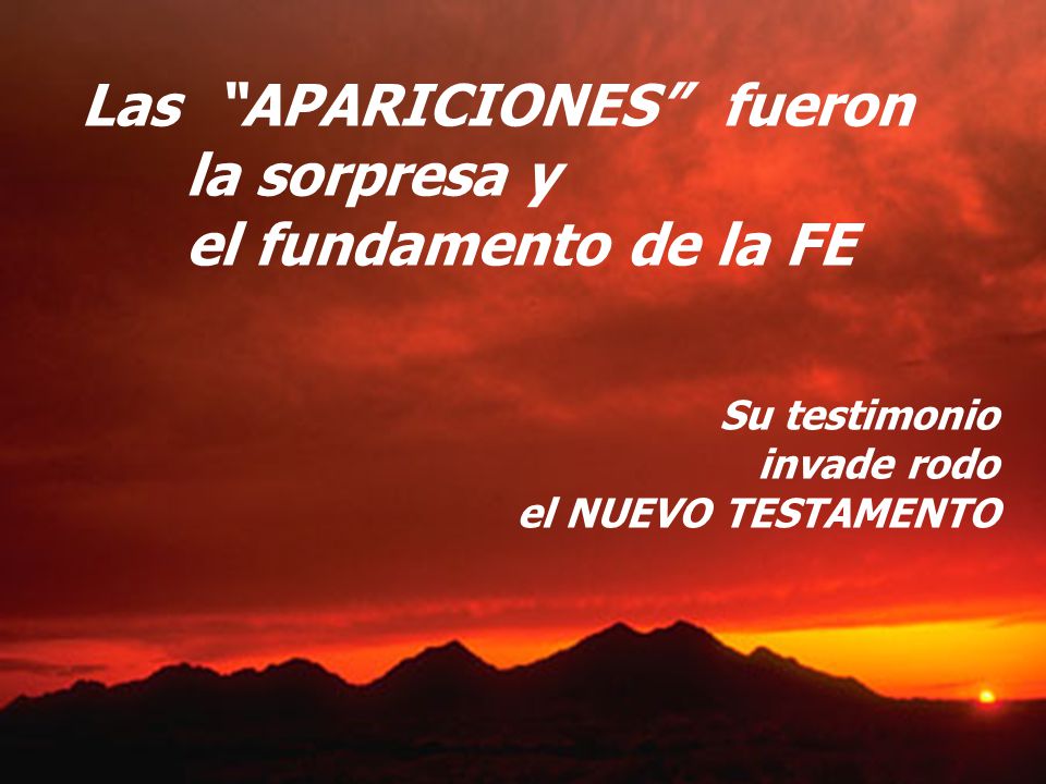 Las APARICIONES fueron la sorpresa y el fundamento de la FE