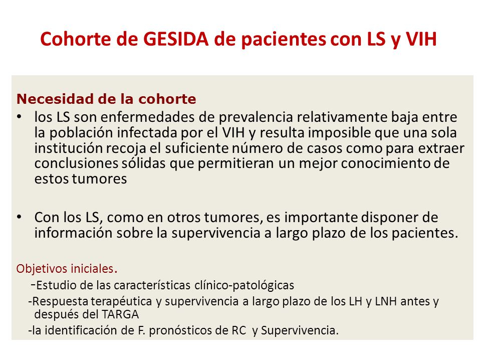 Cohorte de GESIDA de pacientes con LS y VIH