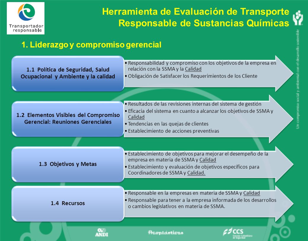 Herramienta de Evaluación de Transporte Responsable de Sustancias Químicas