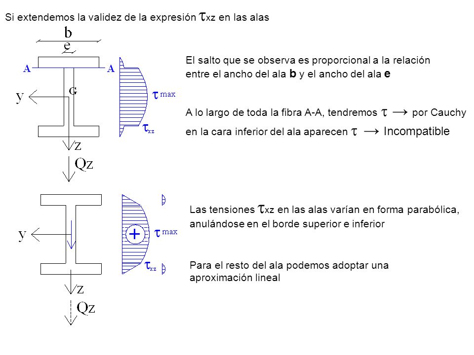 Si extendemos la validez de la expresión txz en las alas