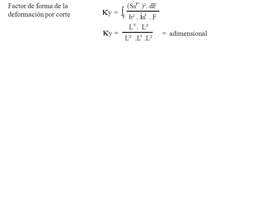 ky = ∫ ky = Factor de forma de la deformación por corte (Sn )². dF