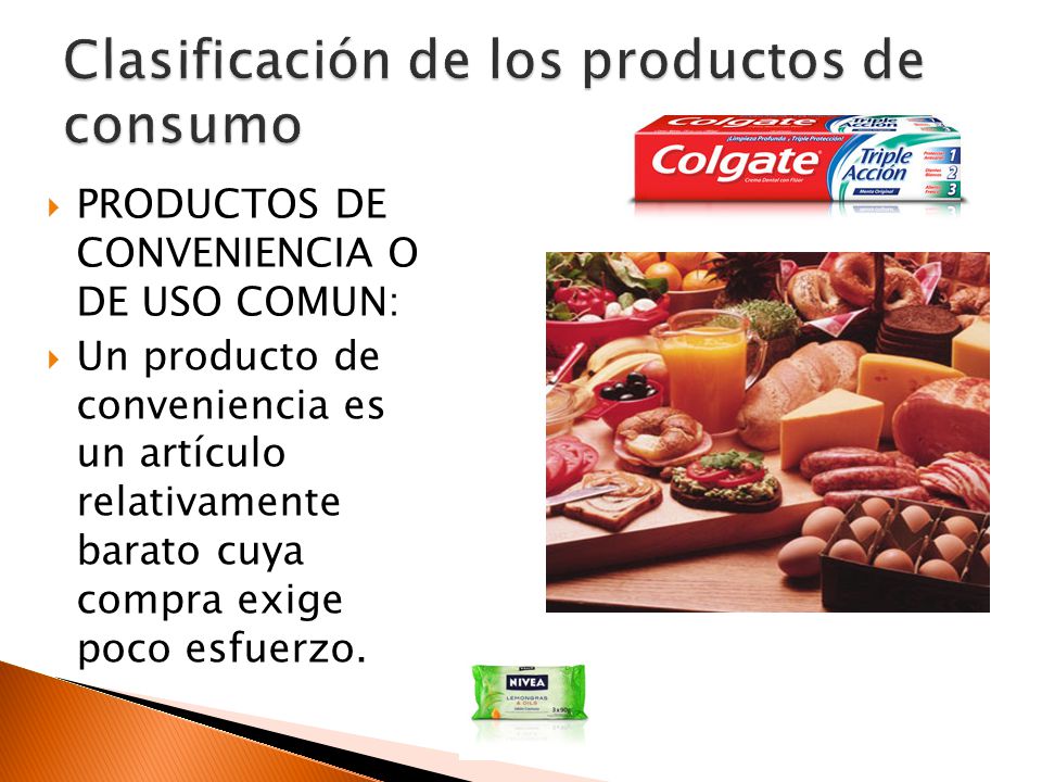 Clasificación de los productos de consumo