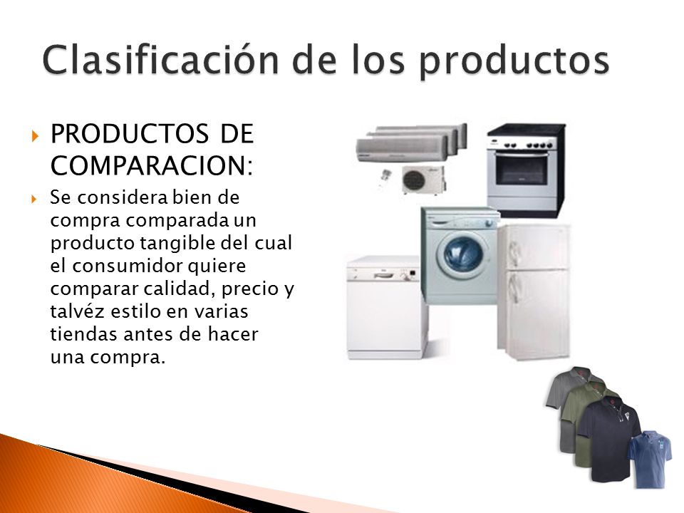 Clasificación de los productos