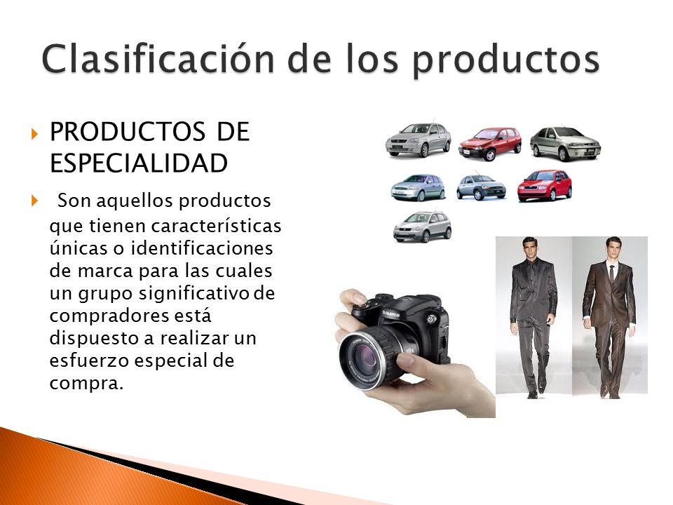 Clasificación de los productos