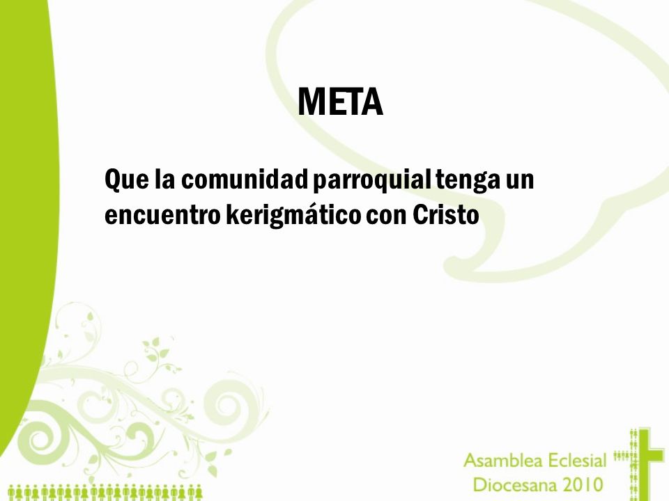 META Que la comunidad parroquial tenga un encuentro kerigmático con Cristo
