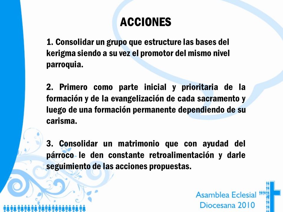 ACCIONES 1. Consolidar un grupo que estructure las bases del