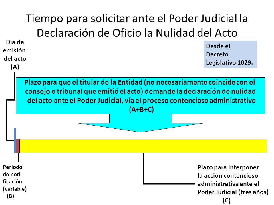 Tiempo para solicitar ante el Poder Judicial la Declaración de Oficio la Nulidad del Acto