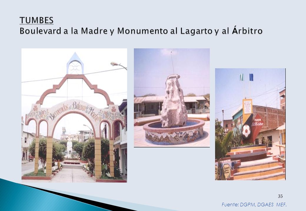 TUMBES Boulevard a la Madre y Monumento al Lagarto y al Árbitro