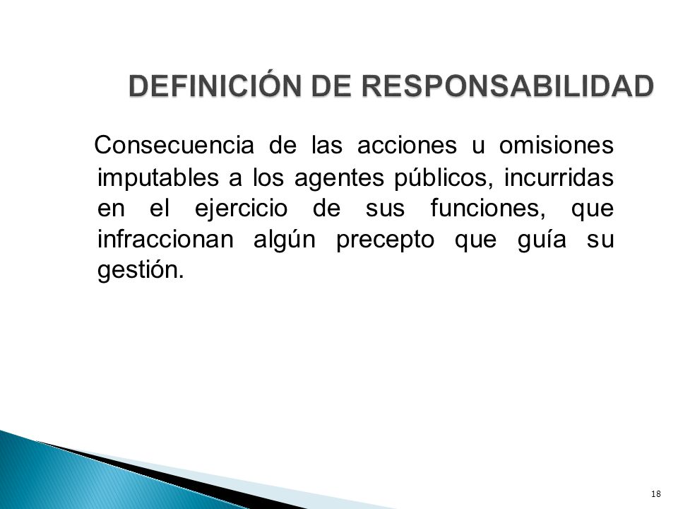 DEFINICIÓN DE RESPONSABILIDAD