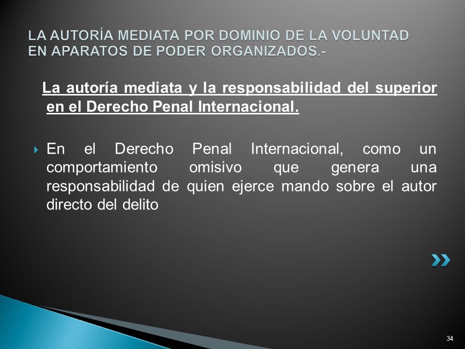 LA AUTORÍA MEDIATA POR DOMINIO DE LA VOLUNTAD EN APARATOS DE PODER ORGANIZADOS.-