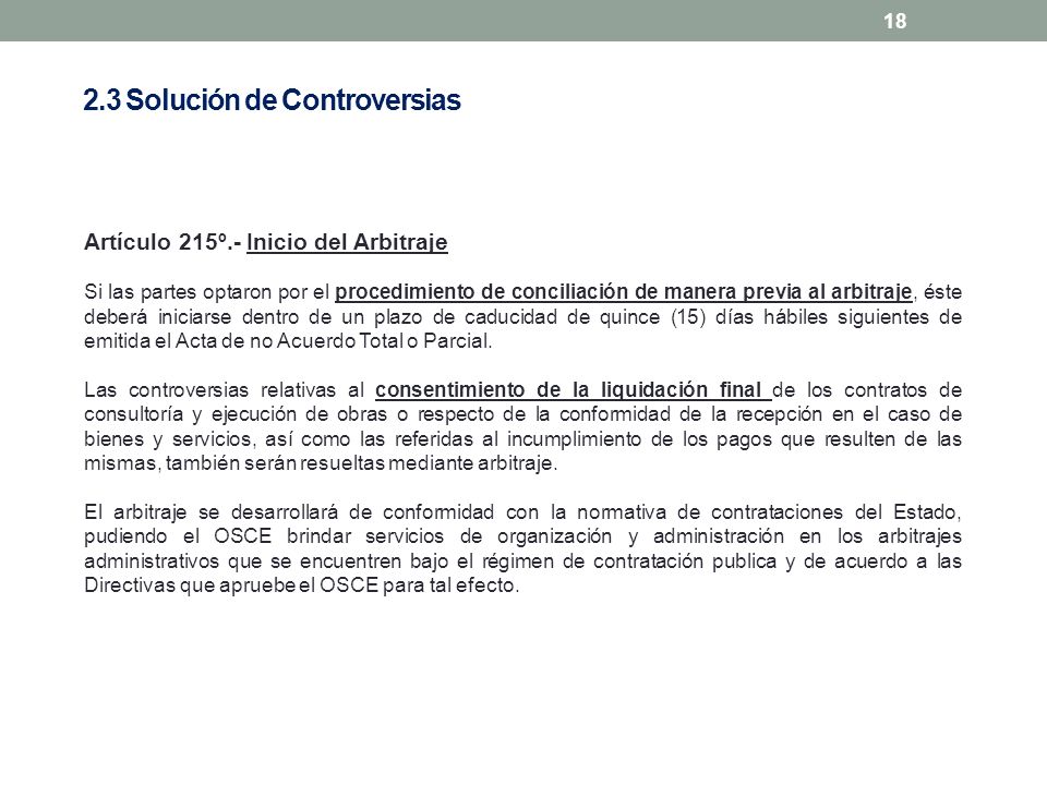 2.3 Solución de Controversias