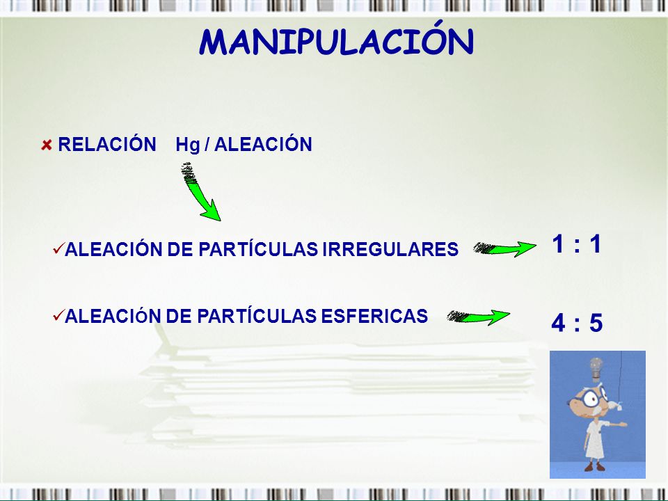 MANIPULACIÓN 1 : 1 4 : 5 ALEACIÓN DE PARTÍCULAS IRREGULARES