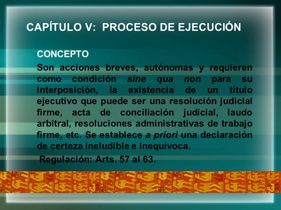 CAPÍTULO V: PROCESO DE EJECUCIÓN