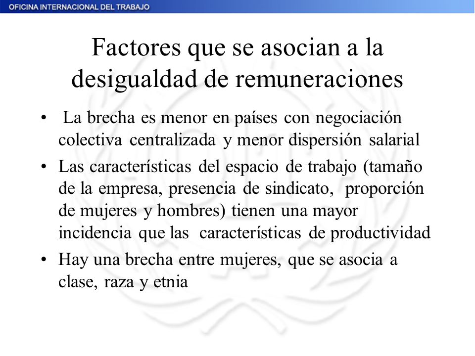 Factores que se asocian a la desigualdad de remuneraciones