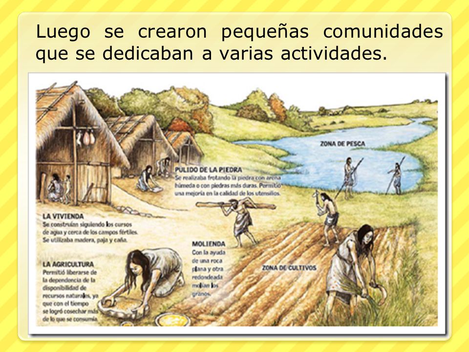 Luego se crearon pequeñas comunidades que se dedicaban a varias actividades.