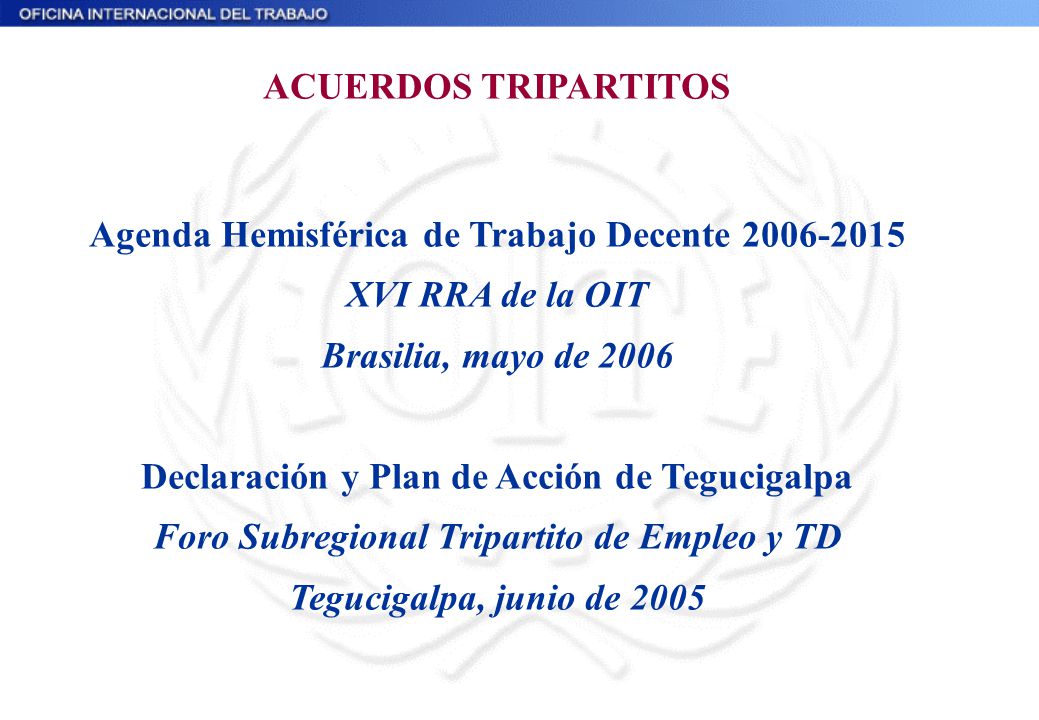 Agenda Hemisférica de Trabajo Decente XVI RRA de la OIT