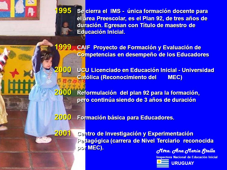 1995 Se cierra el IMS - única formación docente para