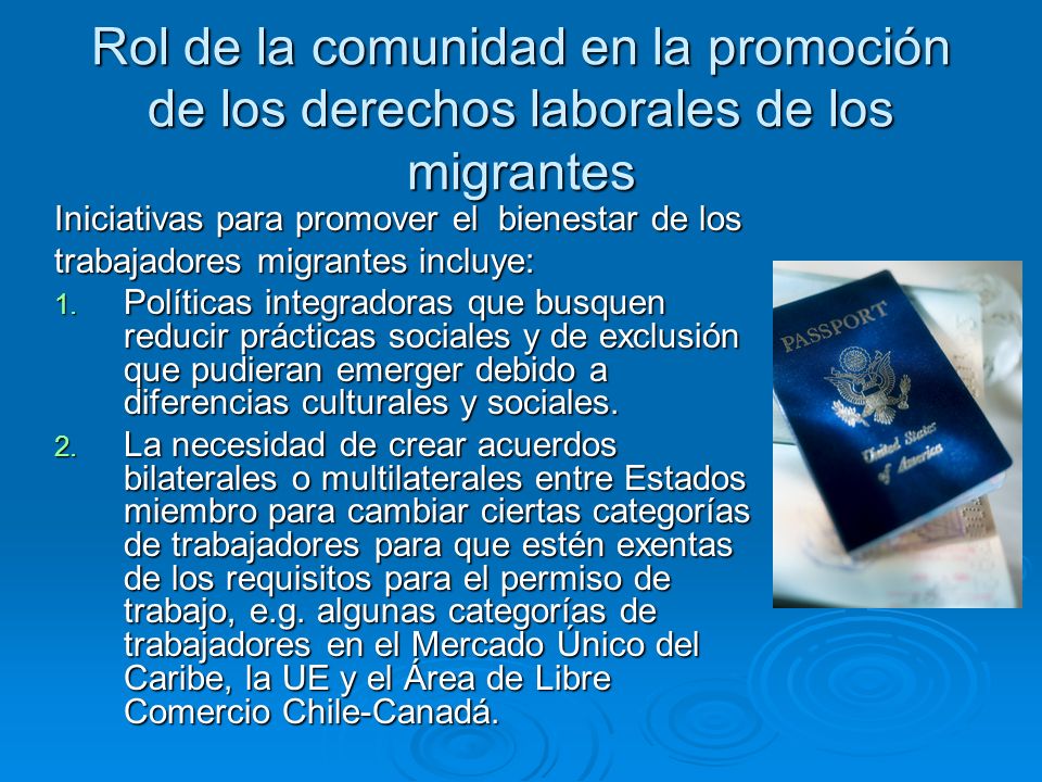 Rol de la comunidad en la promoción de los derechos laborales de los migrantes
