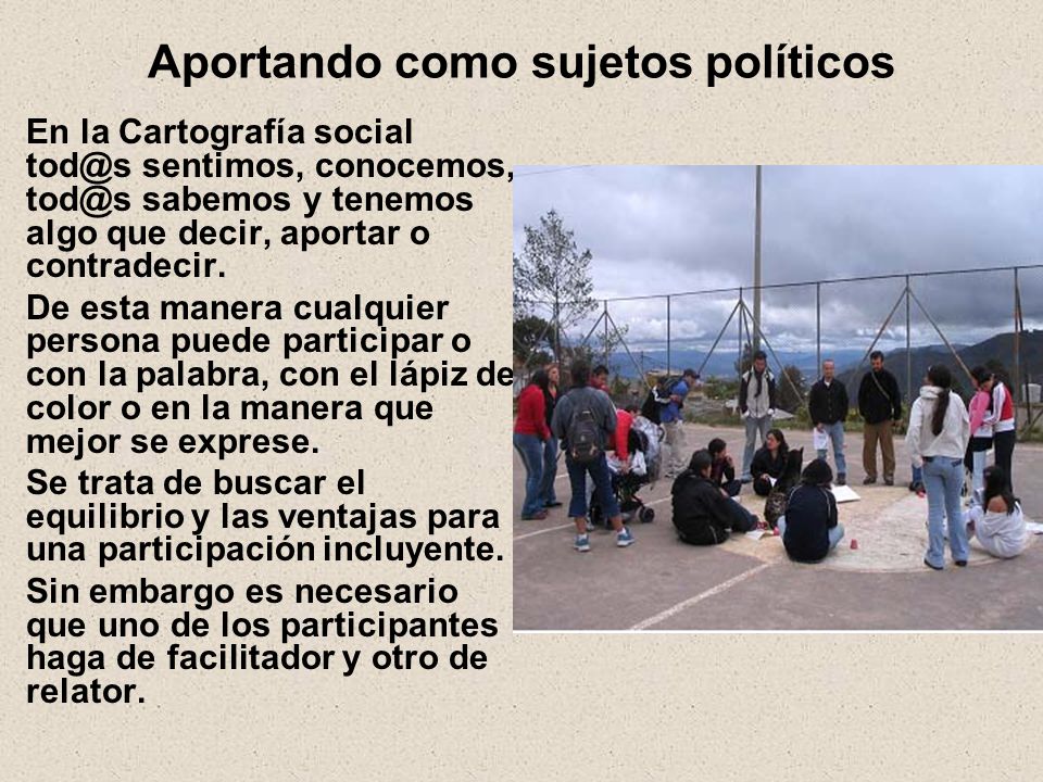 Aportando como sujetos políticos