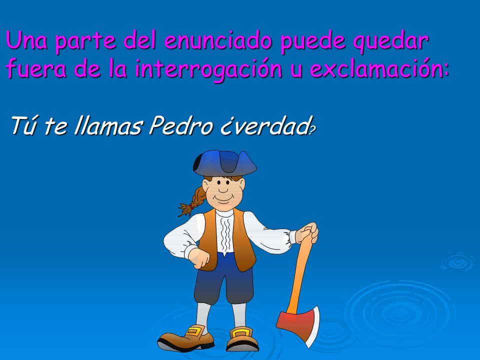 Una parte del enunciado puede quedar fuera de la interrogación u exclamación: