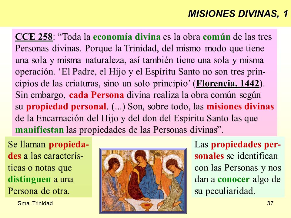 CCE 258: Toda la economía divina es la obra común de las tres
