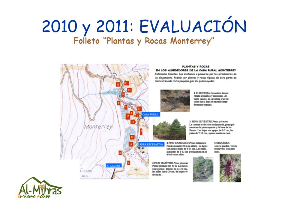 2010 y 2011: EVALUACIÓN Folleto Plantas y Rocas Monterrey