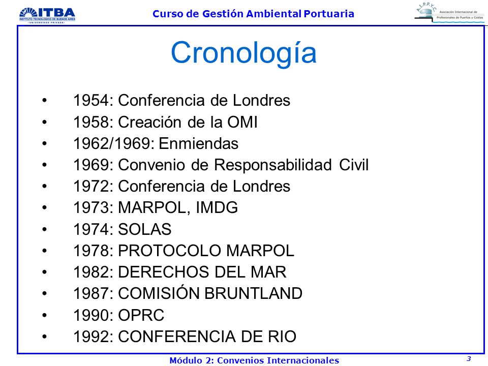 Cronología 1954: Conferencia de Londres 1958: Creación de la OMI