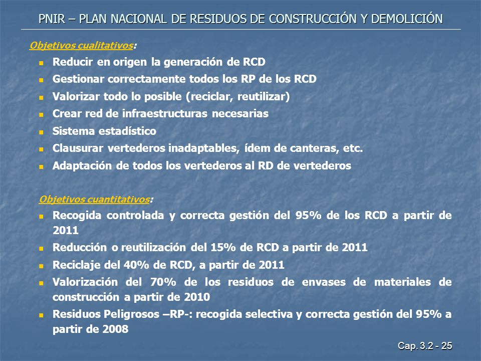 PNIR – PLAN NACIONAL DE RESIDUOS DE CONSTRUCCIÓN Y DEMOLICIÓN
