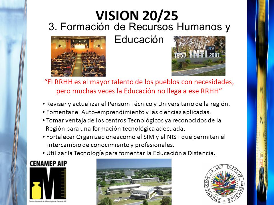 VISION 20/25 3. Formación de Recursos Humanos y Educación