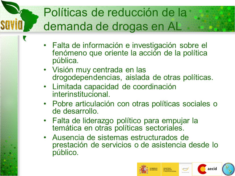 Políticas de reducción de la demanda de drogas en AL
