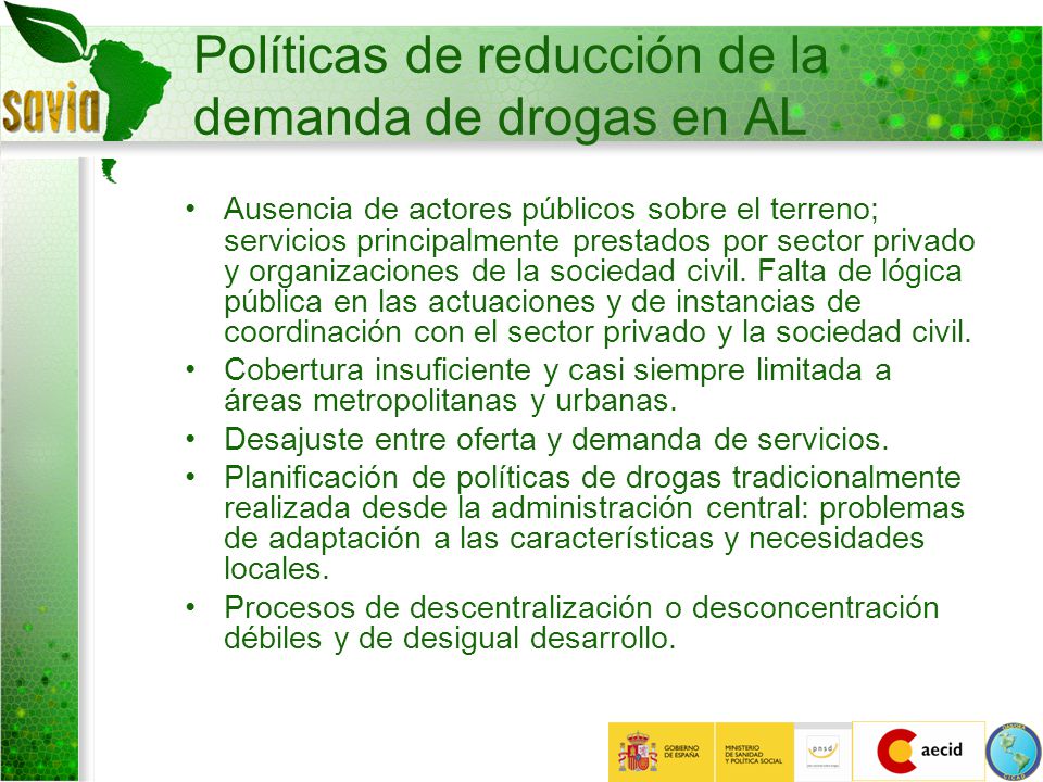 Políticas de reducción de la demanda de drogas en AL