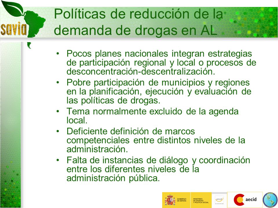 Políticas de reducción de la demanda de drogas en AL