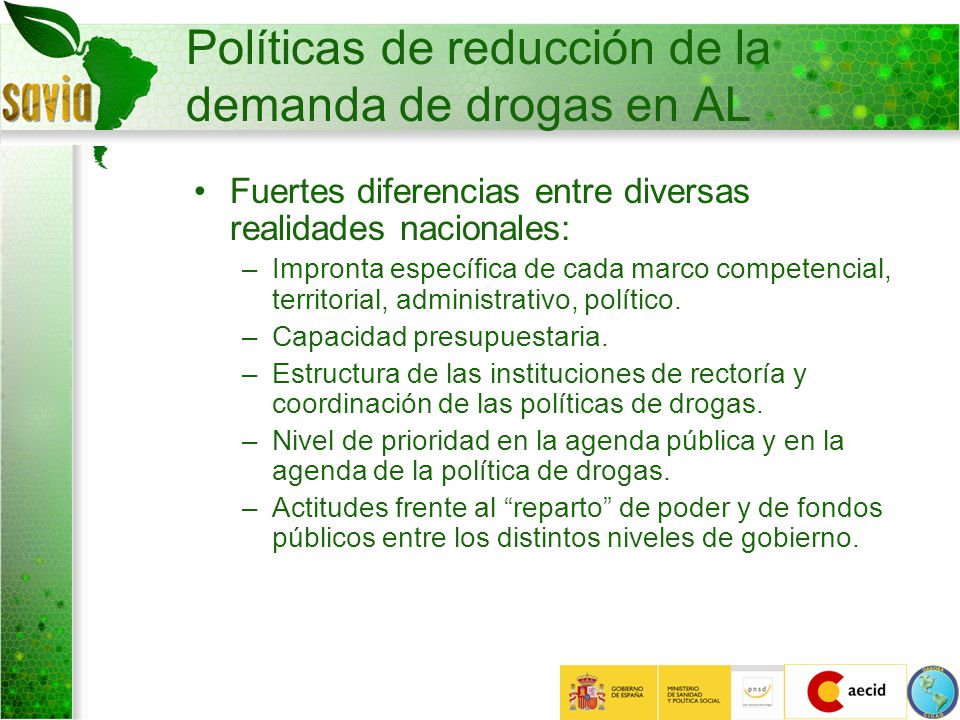 Políticas de reducción de la demanda de drogas en AL