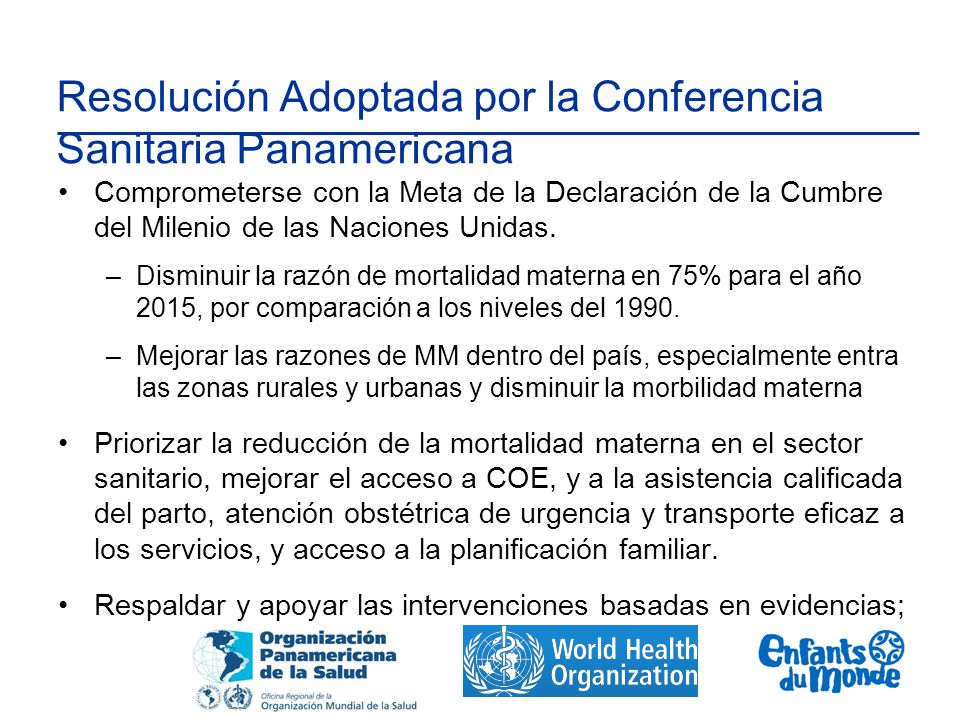 Resolución Adoptada por la Conferencia Sanitaria Panamericana