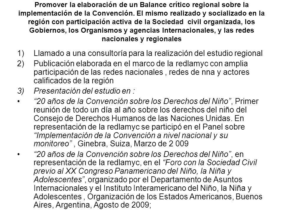 Llamado a una consultoría para la realización del estudio regional