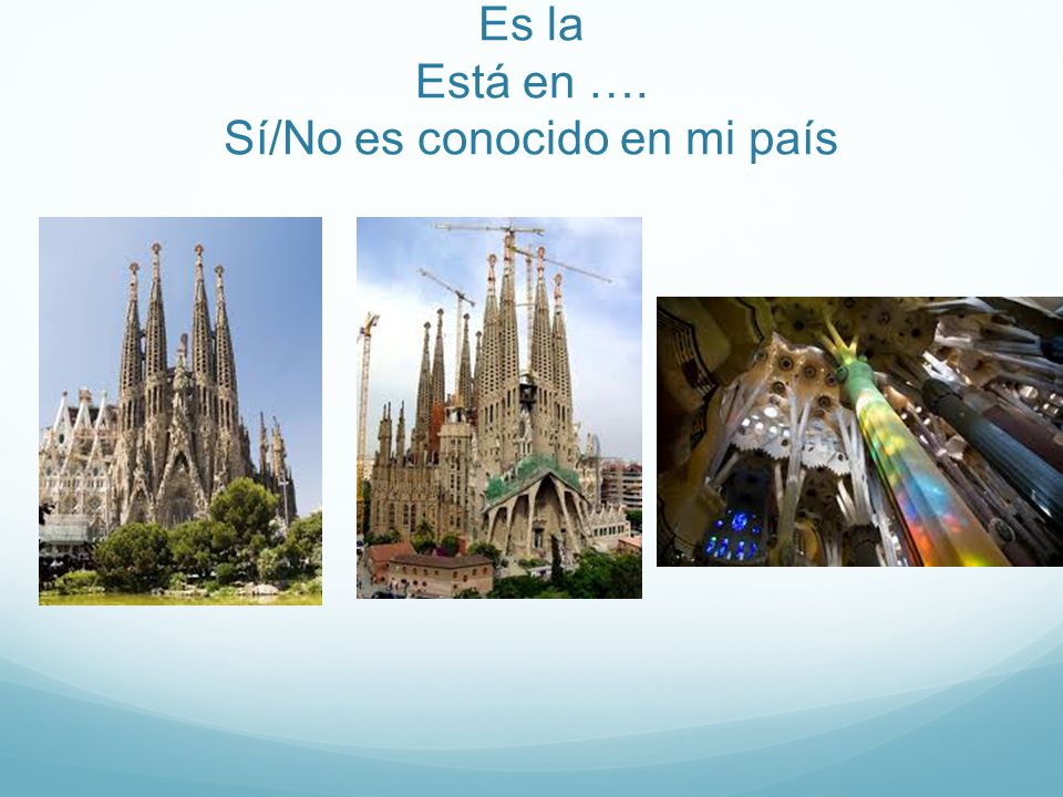 Es la Está en …. Sí/No es conocido en mi país