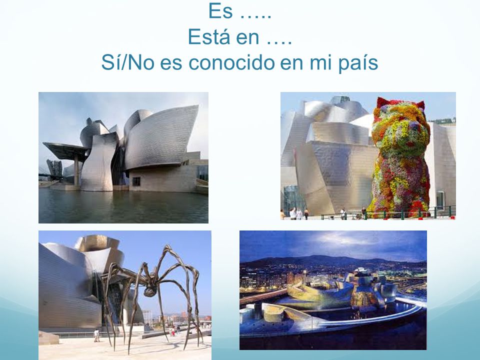 Es ….. Está en …. Sí/No es conocido en mi país