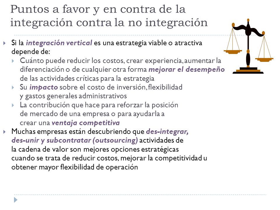 Puntos a favor y en contra de la integración contra la no integración