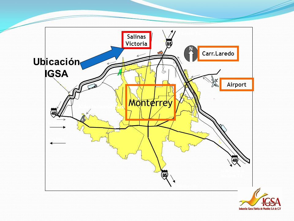 Ubicación IGSA Monterrey Salinas Victoria Carr.Laredo Airport Airport