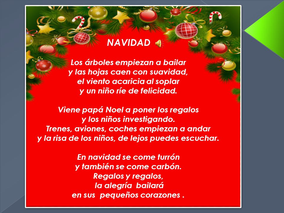NAVIDAD Los árboles empiezan a bailar y las hojas caen con suavidad,