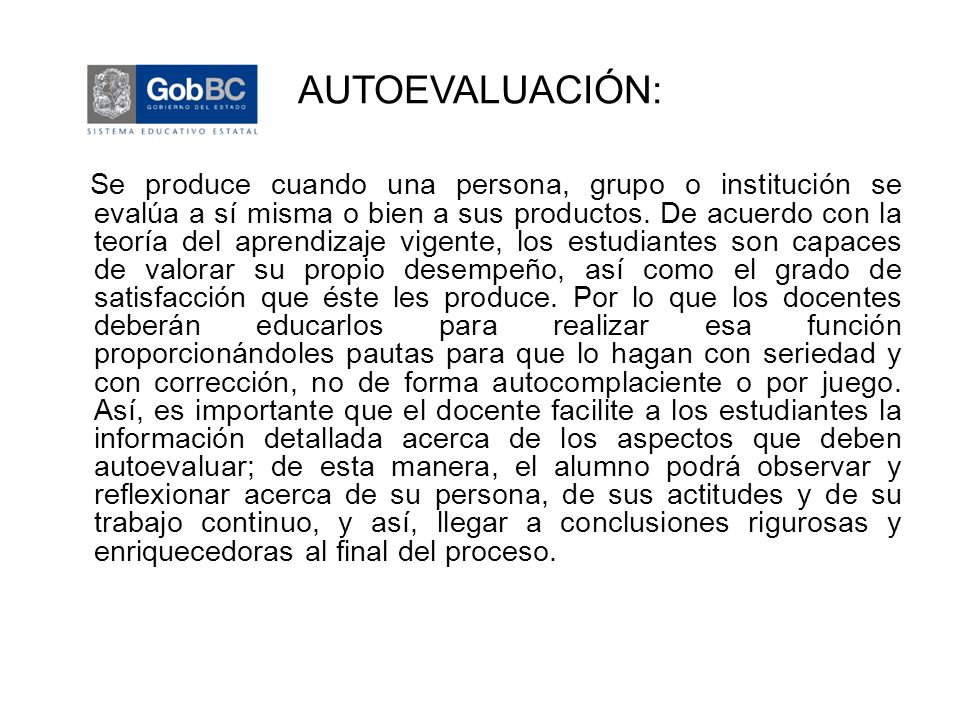 AUTOEVALUACIÓN: