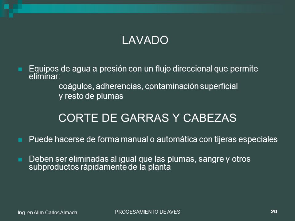 CORTE DE GARRAS Y CABEZAS